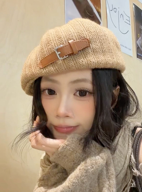 2026新款女秋冬保暖显脸小贝雷帽