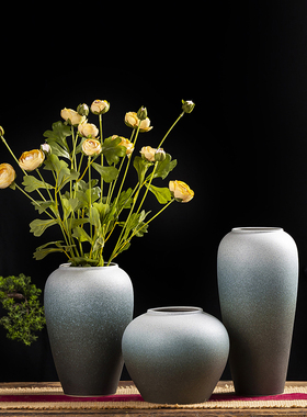 花瓶摆件景德镇陶瓷客厅干花插花假花装饰满天星干花简约现代瓷瓶