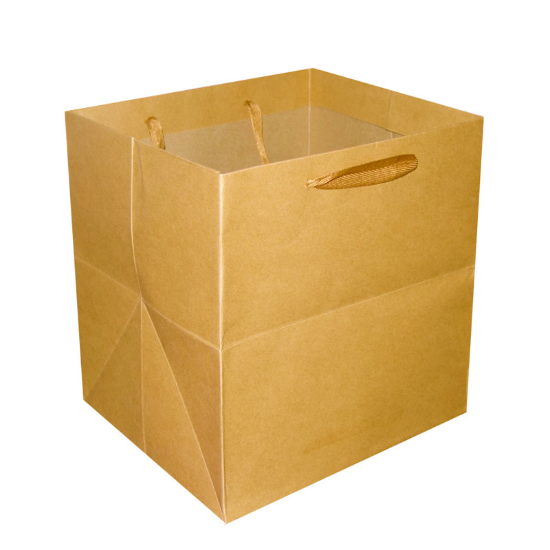 40*40*40cm加大号方形手提袋 12寸蛋糕袋 超大加厚加宽底牛皮纸袋