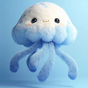 可爱水母毛绒玩偶包包挂件海洋生物钥匙扣公仔挂饰儿童动物礼品女