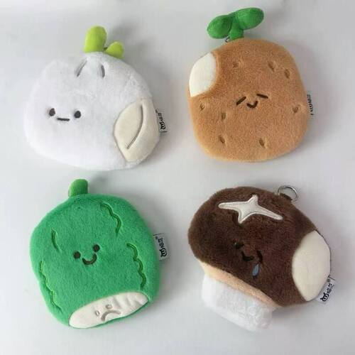 猫范原创蔬菜卡通表情包耳机包零钱包卡包斜挎钥匙包毛绒情侣礼物