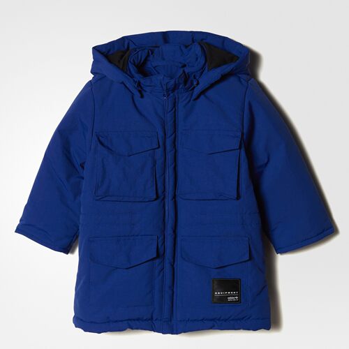 Adidas/阿迪达斯正品童装冬季中长款运动保暖棉服外套夹克 BQ4347