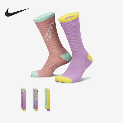 Nike/耐克正品EVERYDAY男女针织中筒运动袜三双装FB3290-902