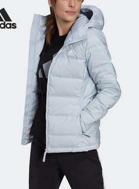 Adidas/阿迪达斯正品冬季新款女子拉链运动休闲连帽羽绒服GQ7133