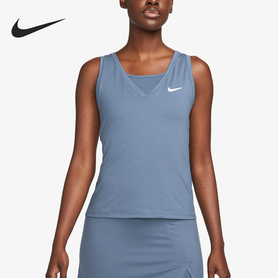 Nike/耐克正品女子速干简约宽松网球休闲运动背心T恤 CV4785-491