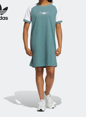 Adidas/阿迪达斯正品三叶草女子运动短袖休闲圆领连衣裙 H49566