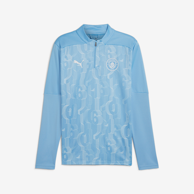 Puma/彪马正品曼城赛前男士半拉链训练足球服长袖777579-21