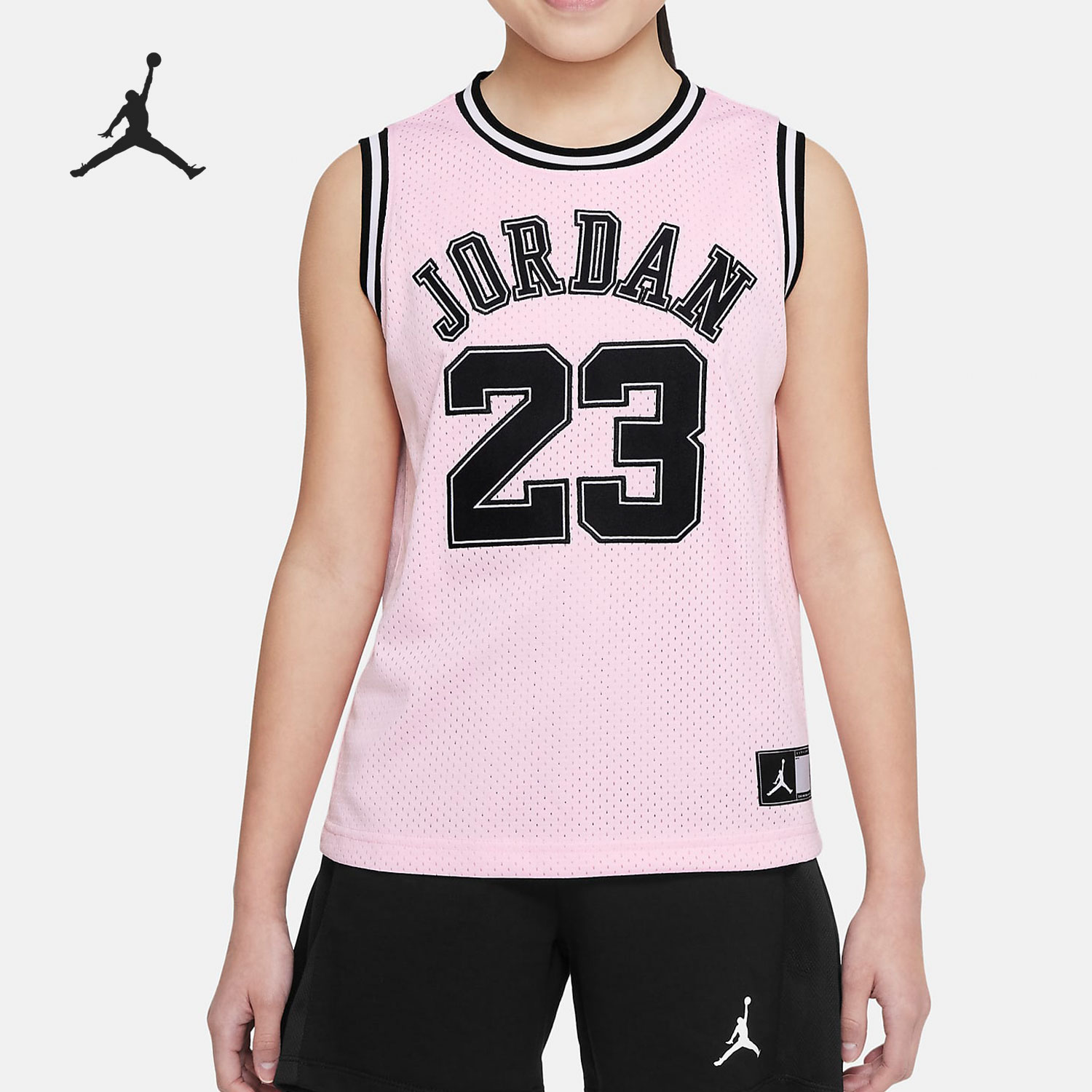 Nike耐克正品JORDAN大童圆领网眼透气无袖背心运动球衣HA7284-663