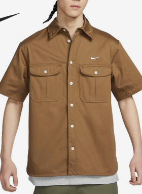 Nike/耐克正品休闲透气叠穿工装男子运动衬衫短袖DV9076-270