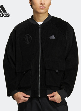 Adidas/阿迪达斯正品秋季新款男子灯芯绒运动休闲加绒外套 HR4445
