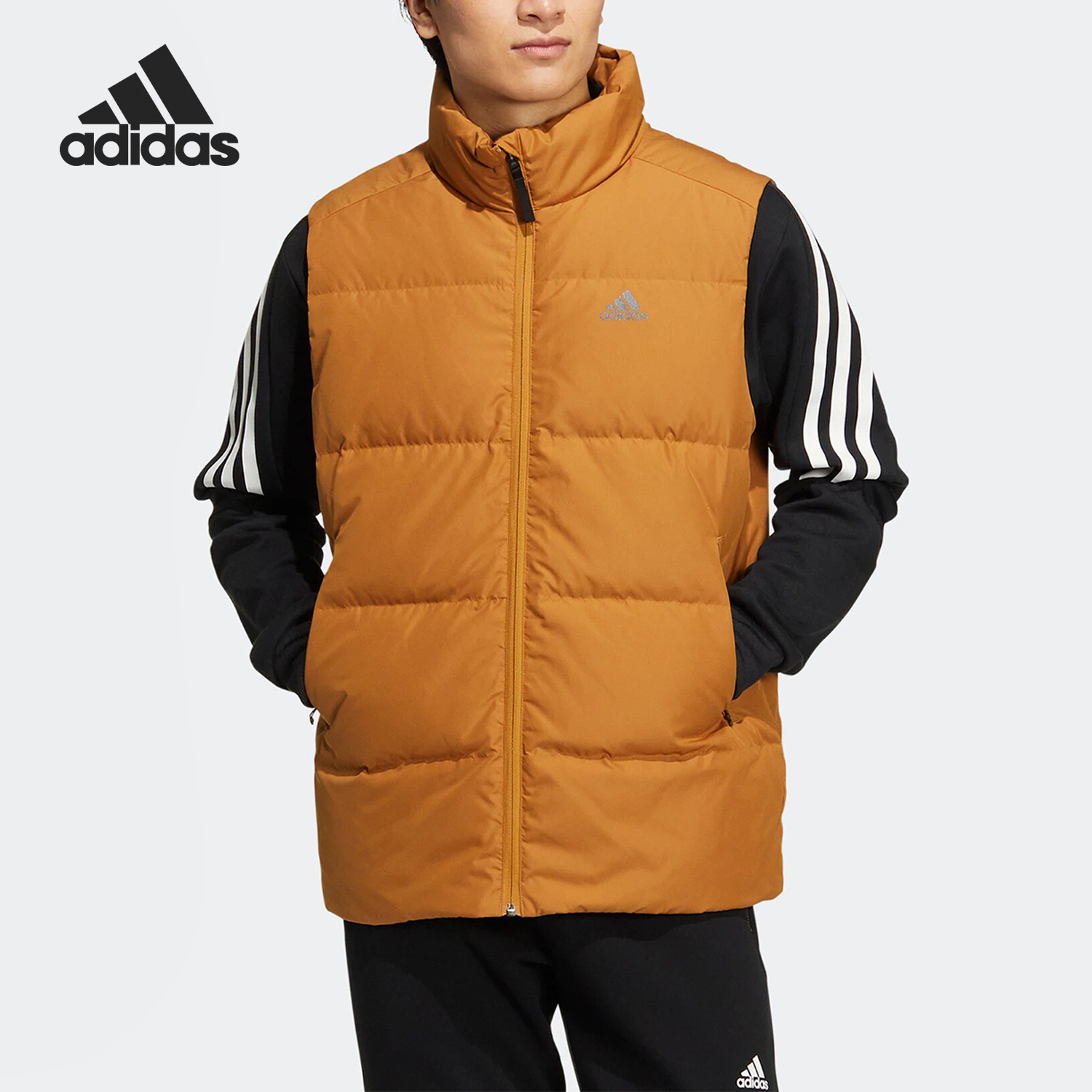 阿迪达斯男运动保暖防风羽绒马甲