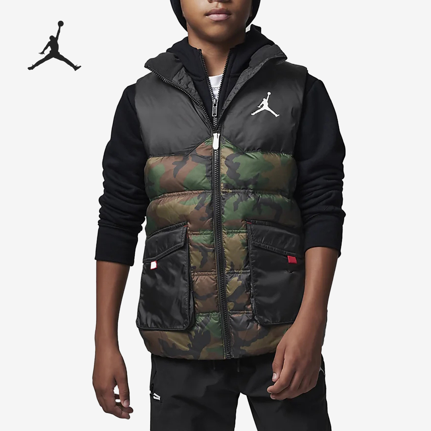 Nike/耐克正品Air Jordan大童冬休闲运动保暖羽绒马甲 FB1673-395