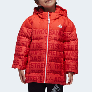 Adidas 冬季 新款 儿童羽绒服连帽保暖外套DM7128 阿迪达斯正品
