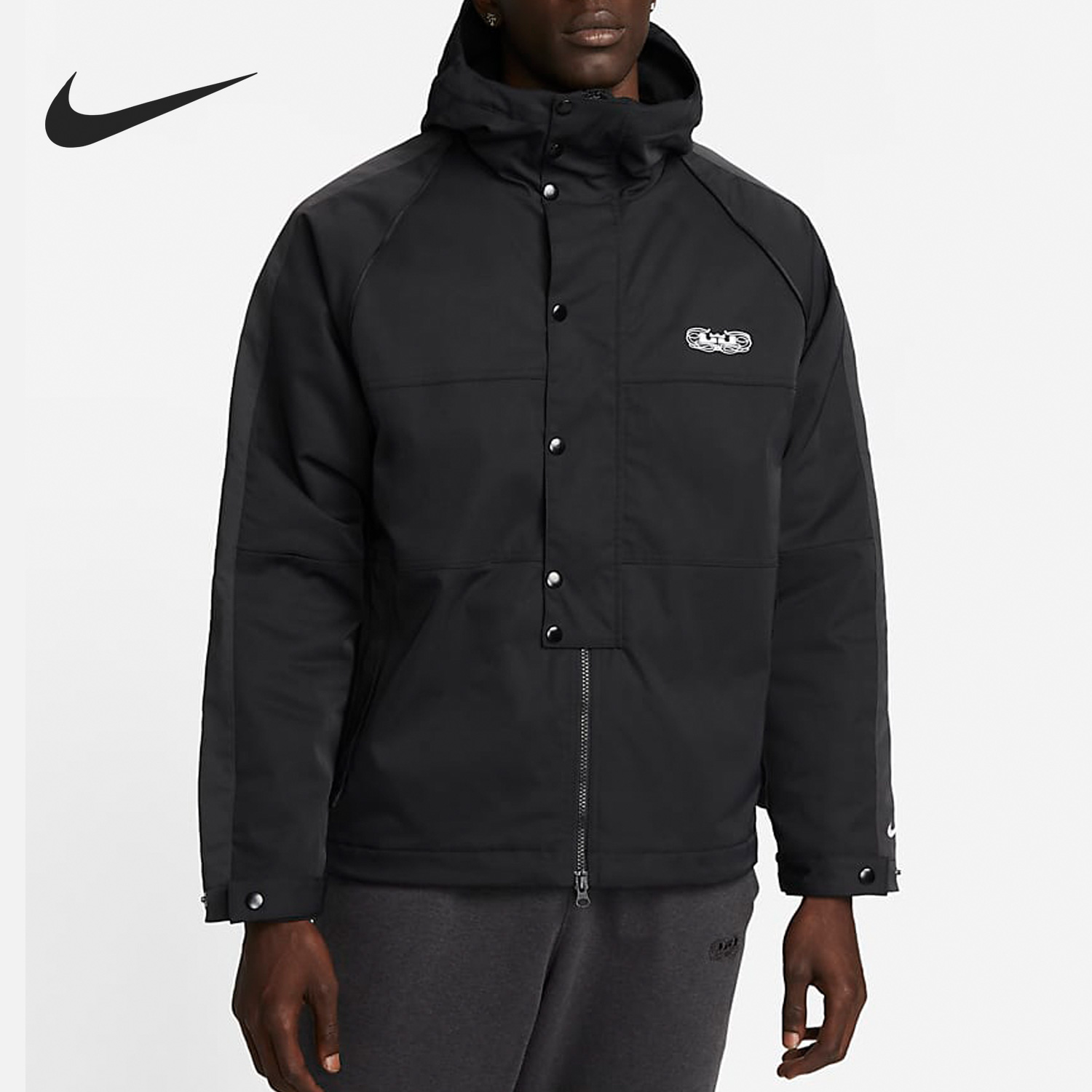 Nike/耐克正品冬季新款男子篮球运动保暖夹棉连帽外套 DQ6137-010