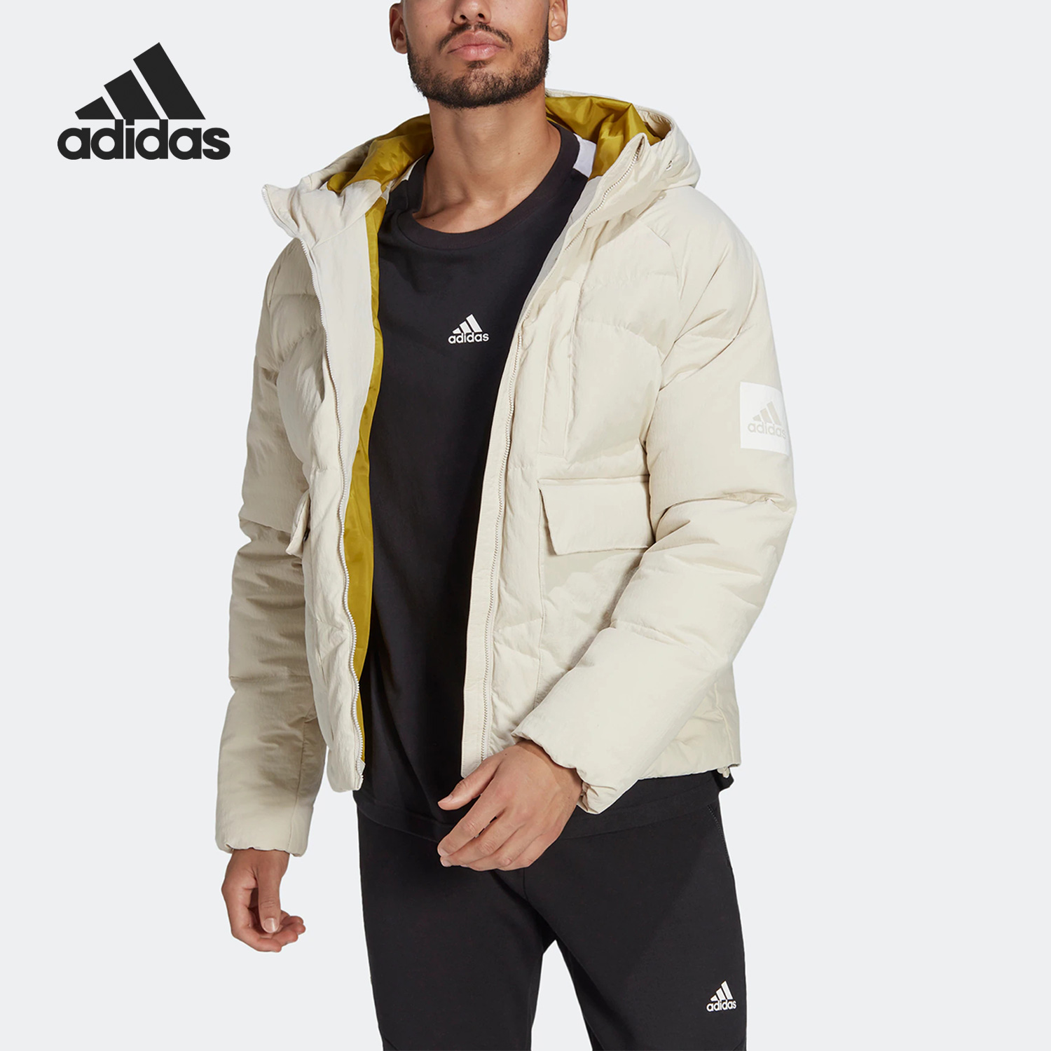 阿迪达斯男子户外休闲保暖羽绒服