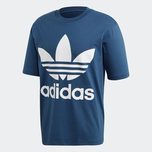 Adidas 夏季 男子大LOGO休闲运动短袖 T恤FM3795常规 阿迪达斯正品