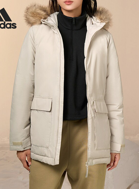 Adidas/阿迪达斯正品新款女士保暖连帽运动休闲棉衣HG8716