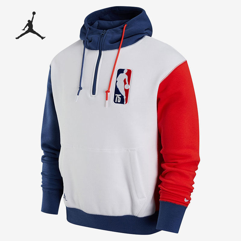 Nike/耐克正品JORDAN男子 篮球运动卫衣半拉链连帽衫DH8673-100