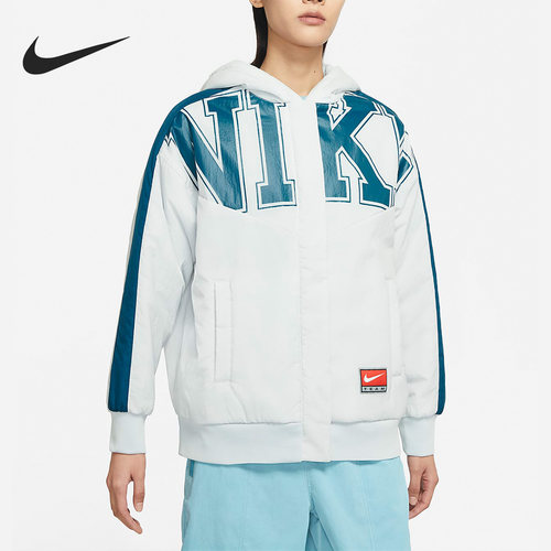 耐克新款女运动保暖休闲连帽棉服