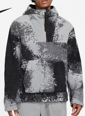 Nike/耐克正品新款男子羊羔绒连帽半拉链外套卫衣上衣 DD5010-010