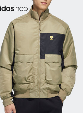 Adidas/阿迪达斯正品NEO新款休闲男子保暖立领外套运动棉服HD4643