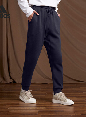 Adidas/阿迪达斯正品2022新款男士加绒保暖束脚长裤HM3284