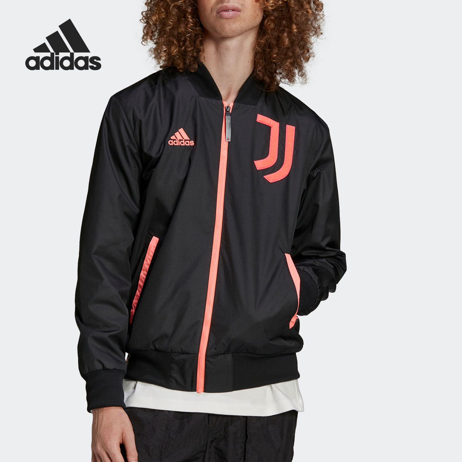 Adidas/阿迪达斯正品春季尤文图斯男子足球运动夹克H67144