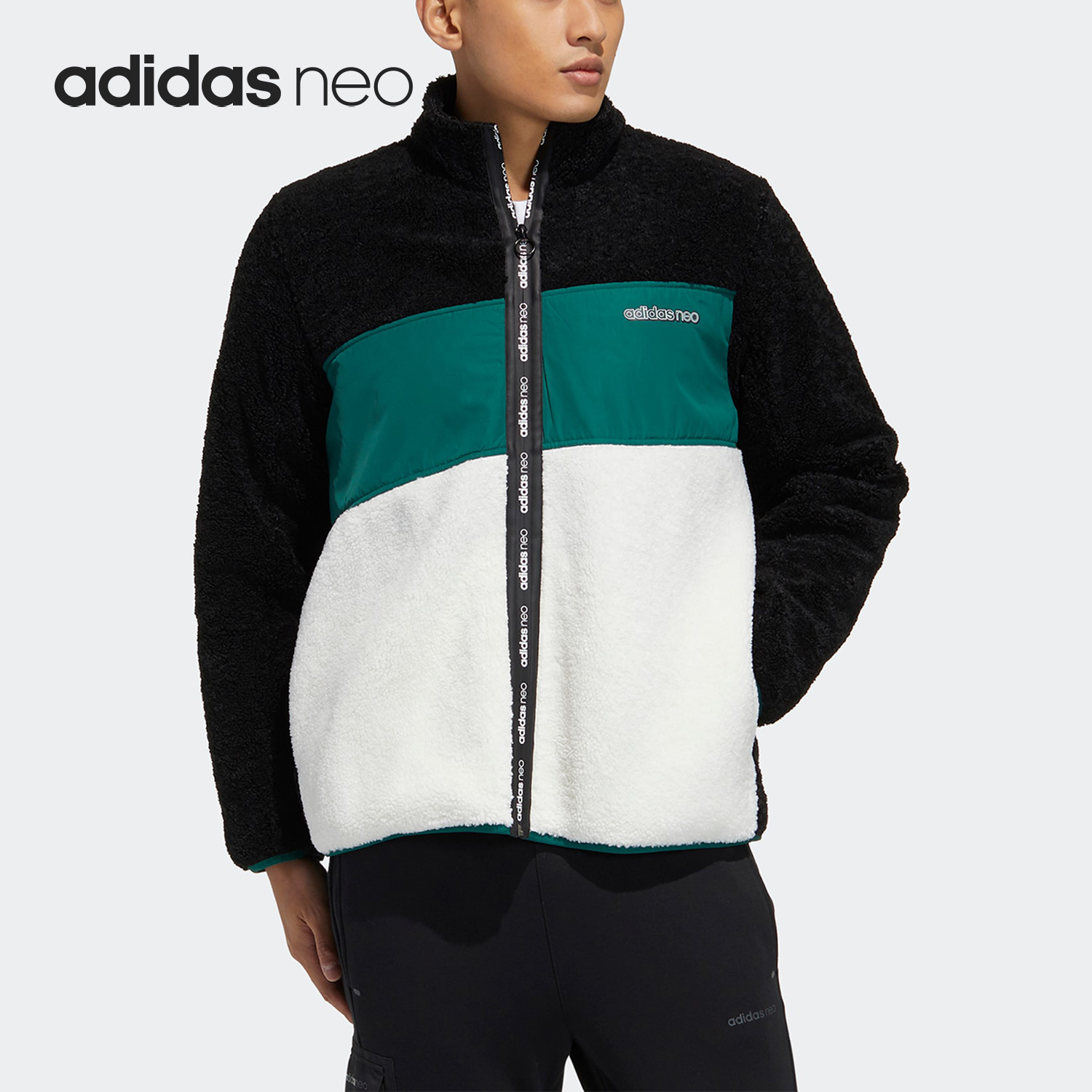 阿迪达斯男子保暖仿羊羔绒外套