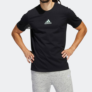 Adidas 夏季 新款 休闲圆领男子透气运动T恤HE2339 阿迪达斯正品