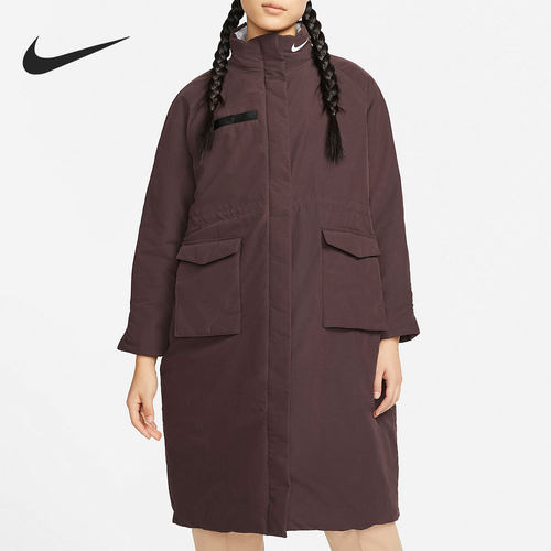 耐克女子中长款保暖棉服