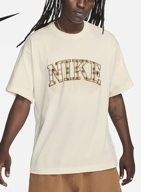 Nike/耐克正品夏季休闲格纹立体男子运动短袖T恤FB2736-110