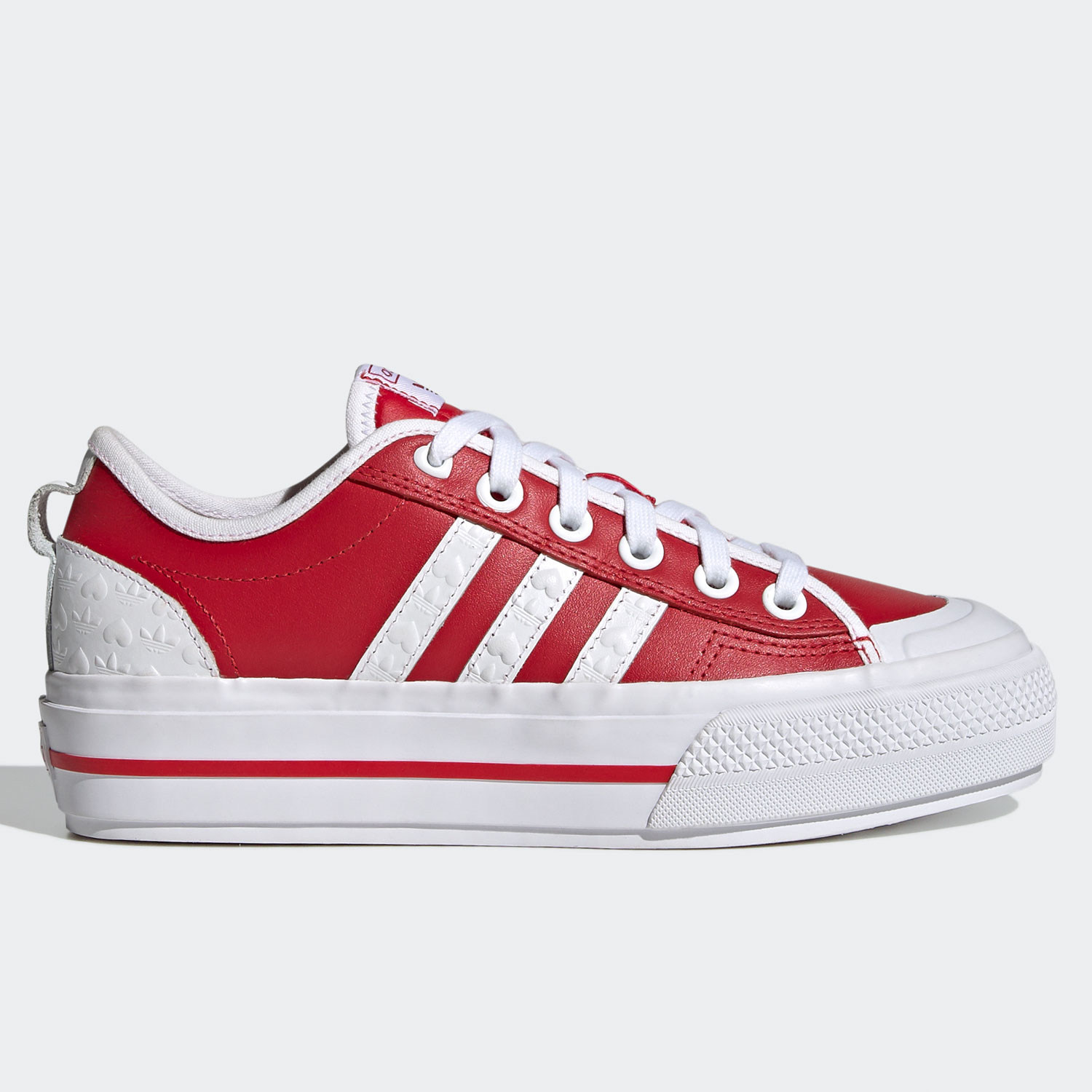 Adidas/阿迪达斯正品三叶草Nizza女子心形图案厚底休闲板鞋FZ1841