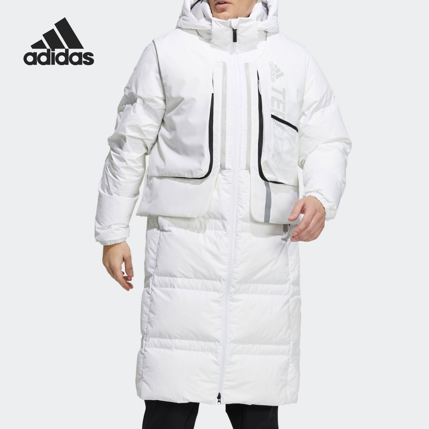 Adidas/阿迪达斯正品休闲男女情侣运动防风户外保暖羽绒服 H13854