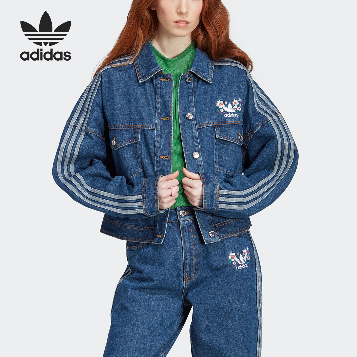 Adidas/阿迪达斯正品三叶草女子休闲运动短款夹克外套 IP3767