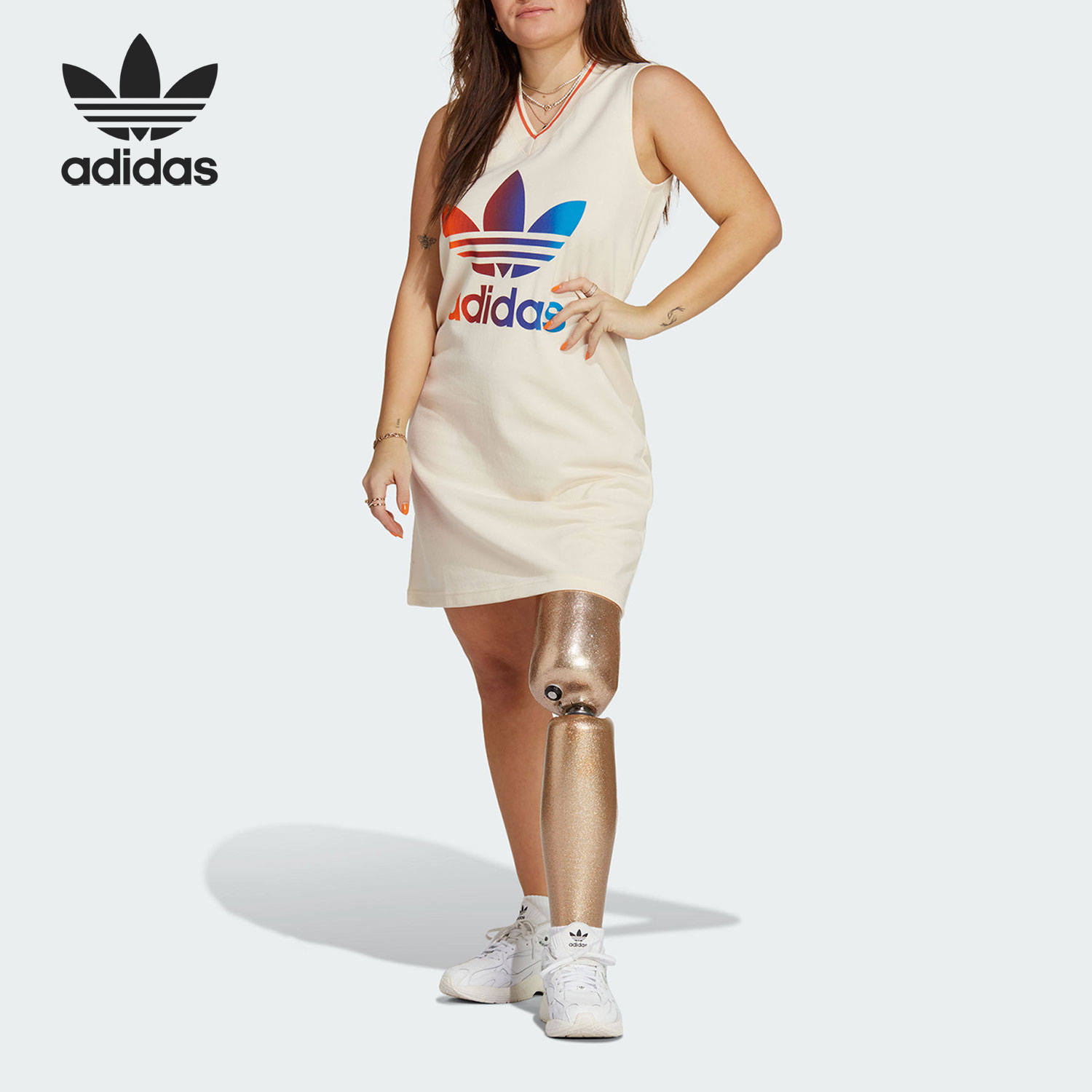 阿迪达斯女士干爽无袖连衣裙