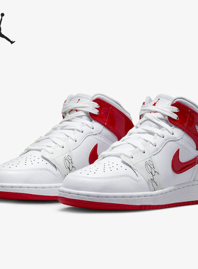 Nike/耐克正品新款Jordan 1 Mid SS女子GS大童休闲鞋DR6496-116