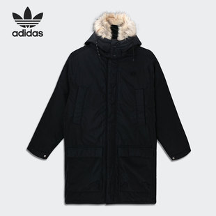 三叶草男子中长款 休闲运动保暖羽绒服 阿迪达斯正品 Adidas GE1316