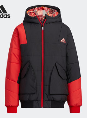 Adidas/阿迪达斯正品休闲大童时尚连帽保暖运动棉衣 HC2720