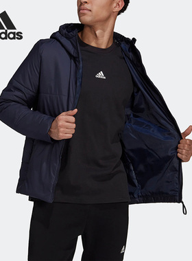 Adidas/阿迪达斯正品冬季新款男子户外运动保暖连帽棉服 HG6270