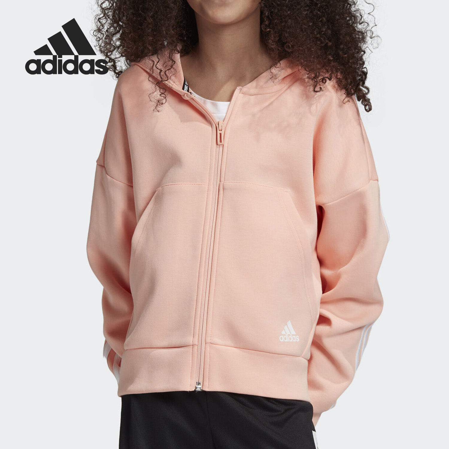 Adidas/阿迪达斯正品YG MH 3S FZ HD 儿童休闲训练运动外套ED4624