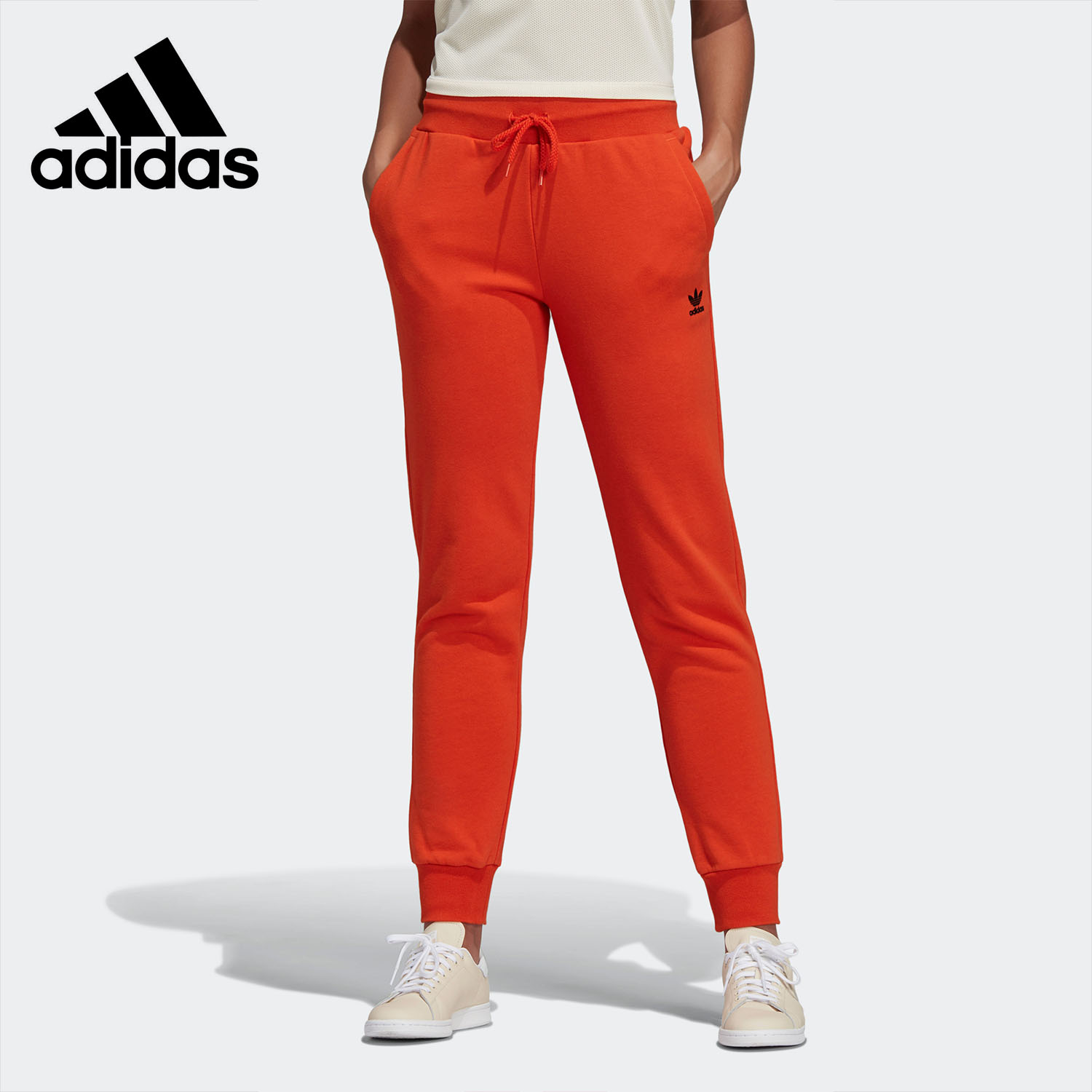 Adidas/阿迪达斯正品19新三叶草 CUFFED PANTS 女子运动裤 DU9855