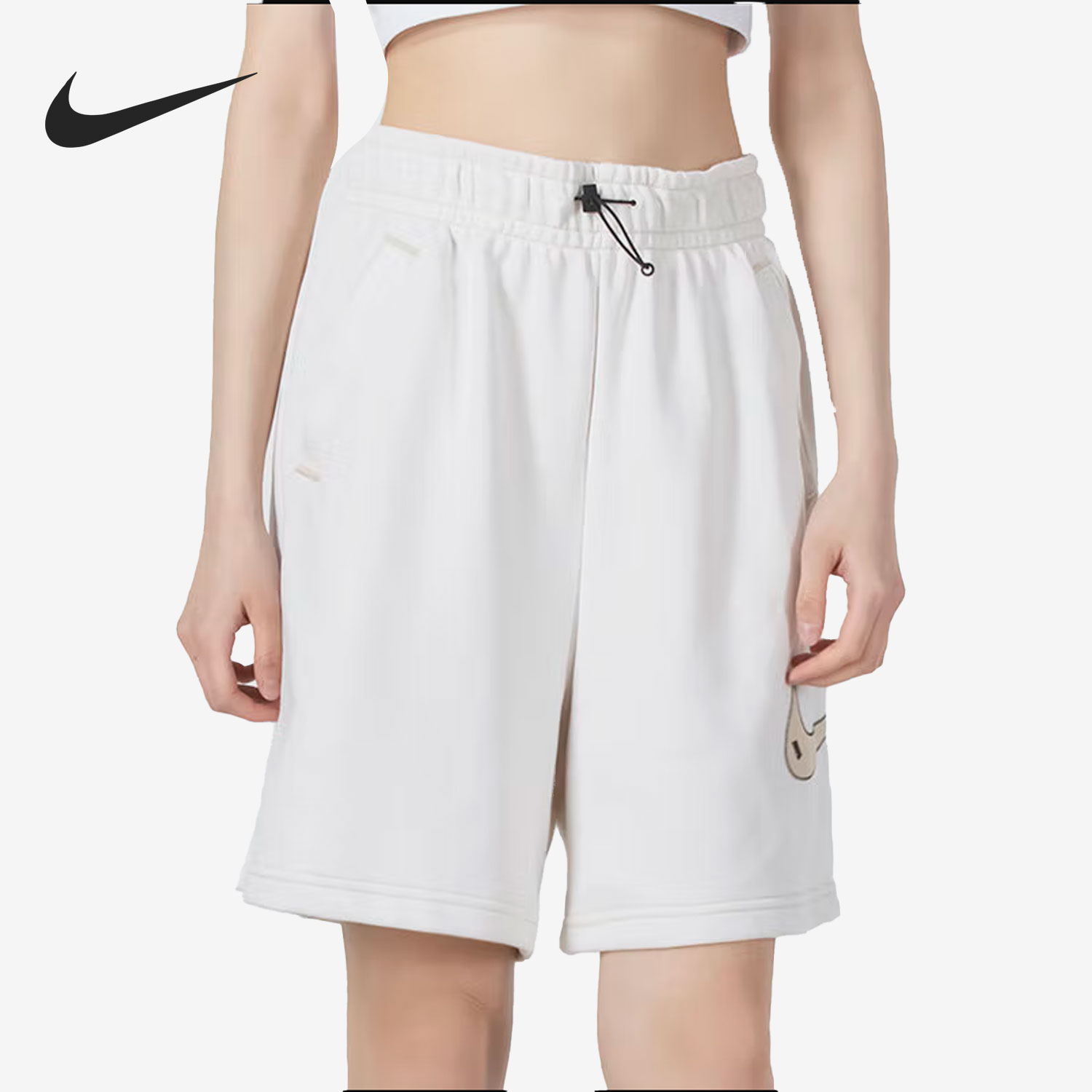 Nike/耐克正品夏季女子运动宽松针织跑步舒适五分短裤 DM6751-030
