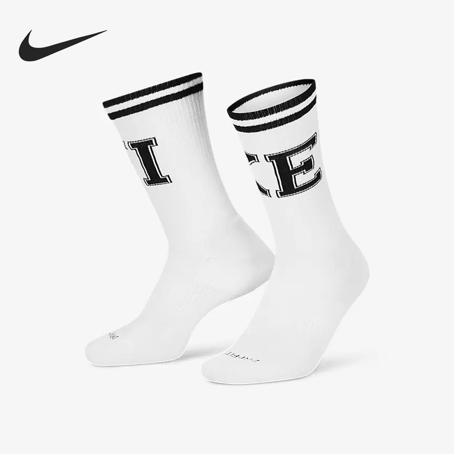 Nike/耐克正品EVERYDAY CREW SOCKS运动袜舒适两双装 DQ7698-902