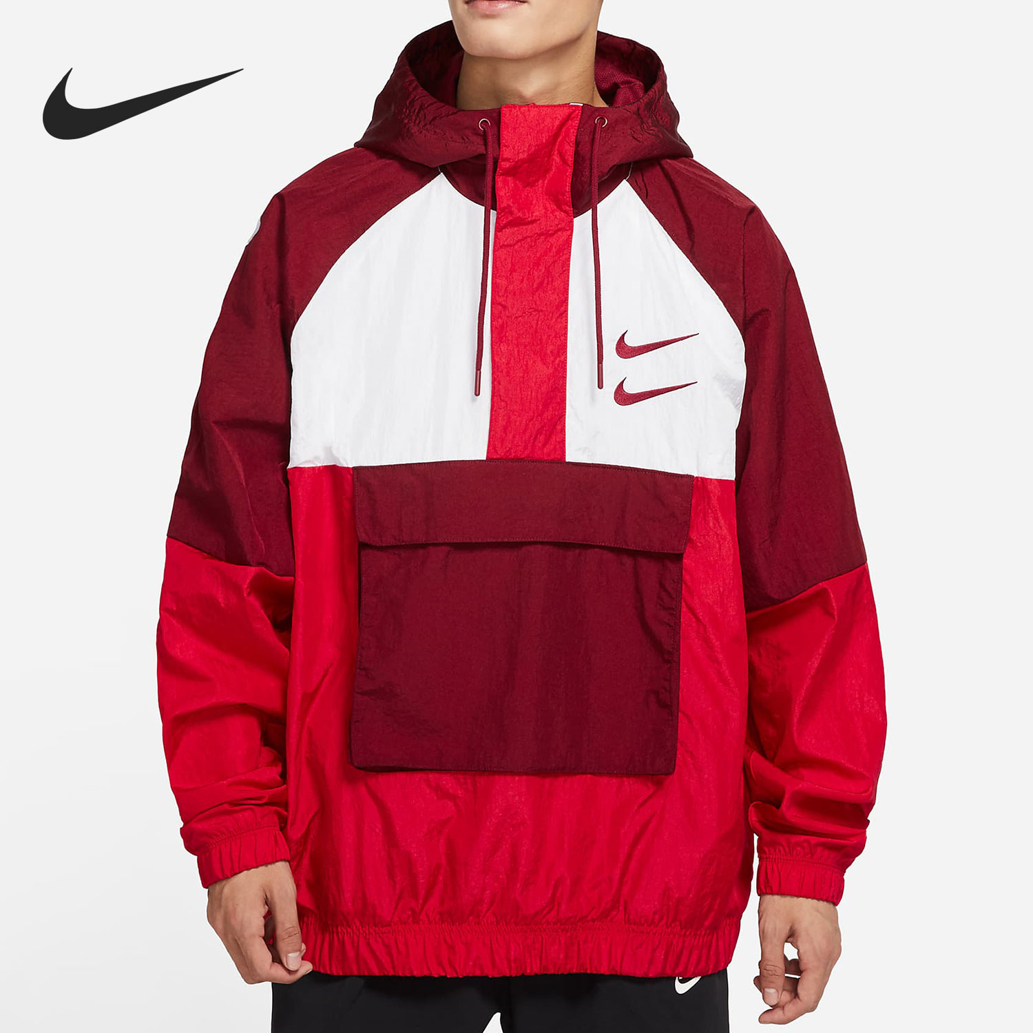 Nike/耐克正品男子半拉链连帽梭织运动夹克外套 DJ0477-677