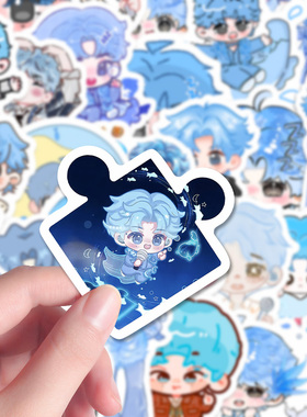 174张Q版梓渝贴纸创意卡通极速小鱼应援周边装饰diy手账桌面贴画