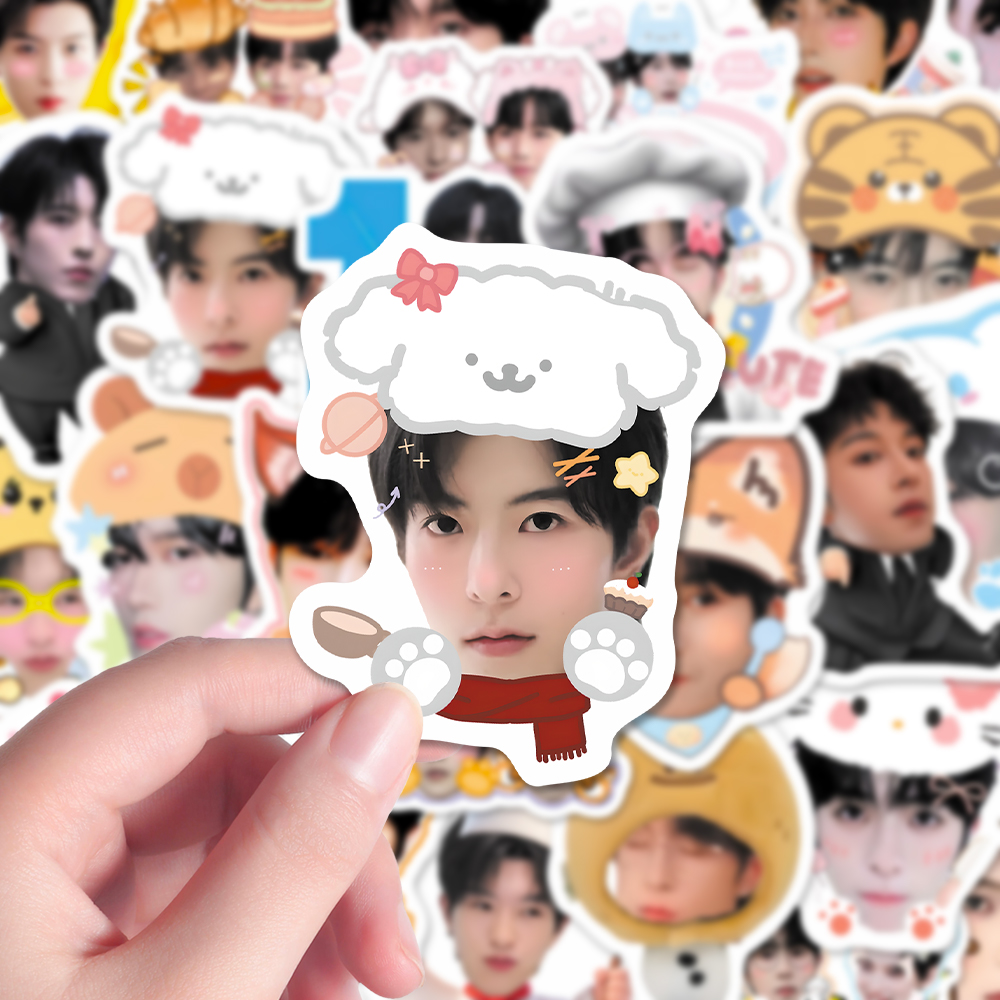 116张星邱贴纸黄星邱鼎杰星有千千杰创意大头贴diy手机壳桌面贴画