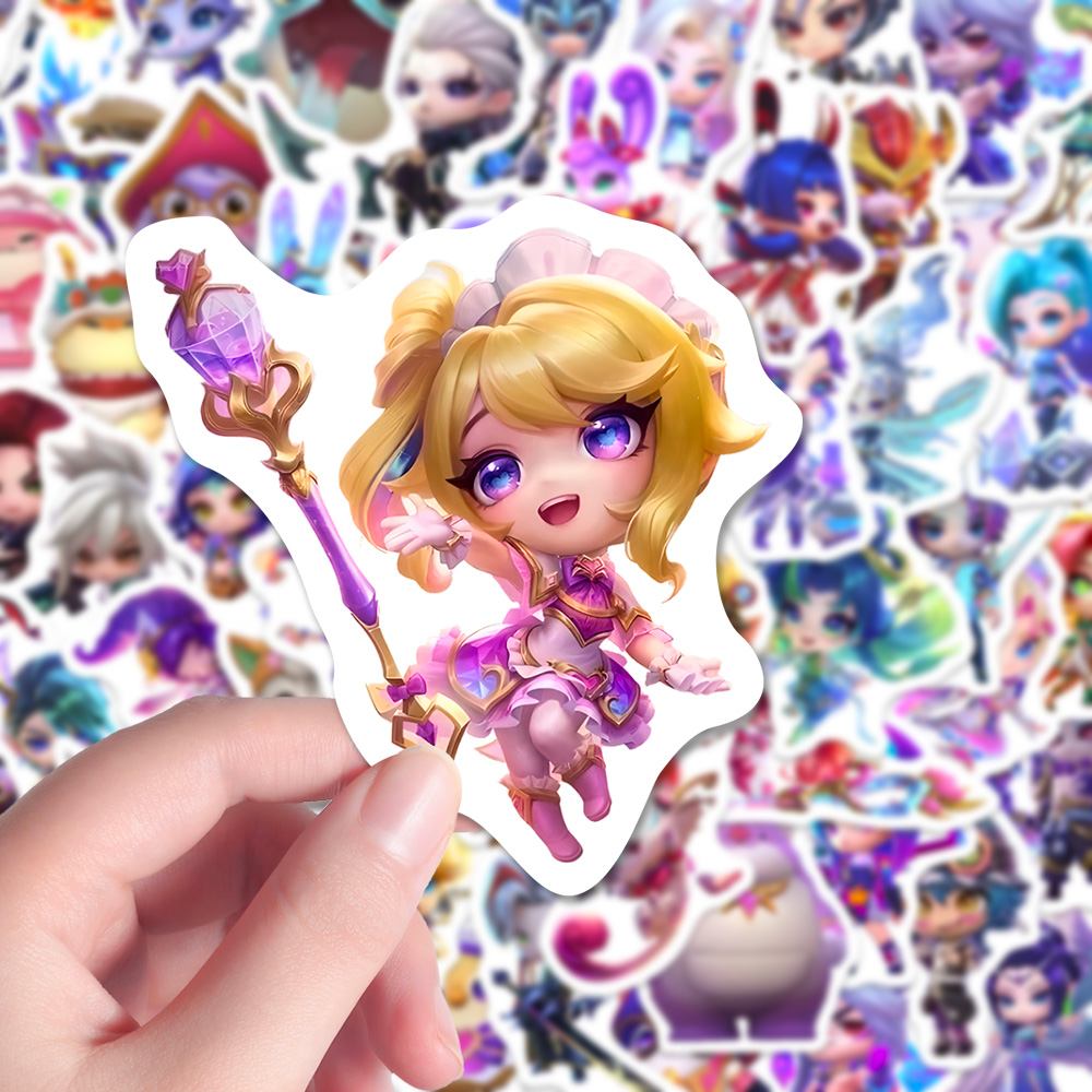 222张金铲铲小小英雄贴纸二次元英雄联盟周边装饰手机壳桌面贴画
