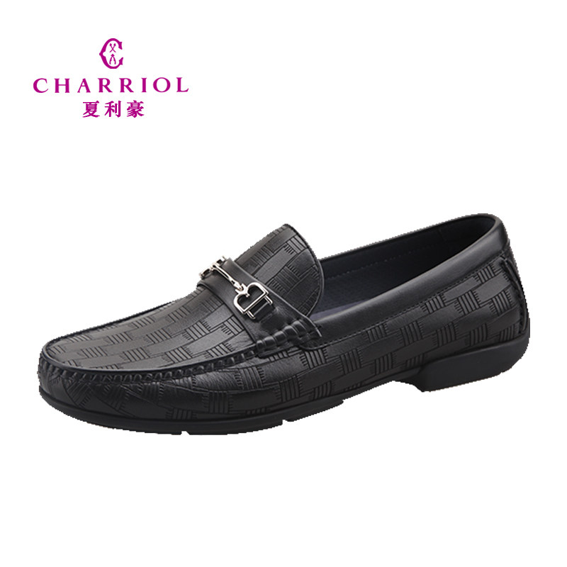 charriol夏利豪男鞋新款时尚商务休闲豆豆鞋一脚蹬驾车鞋21w5010