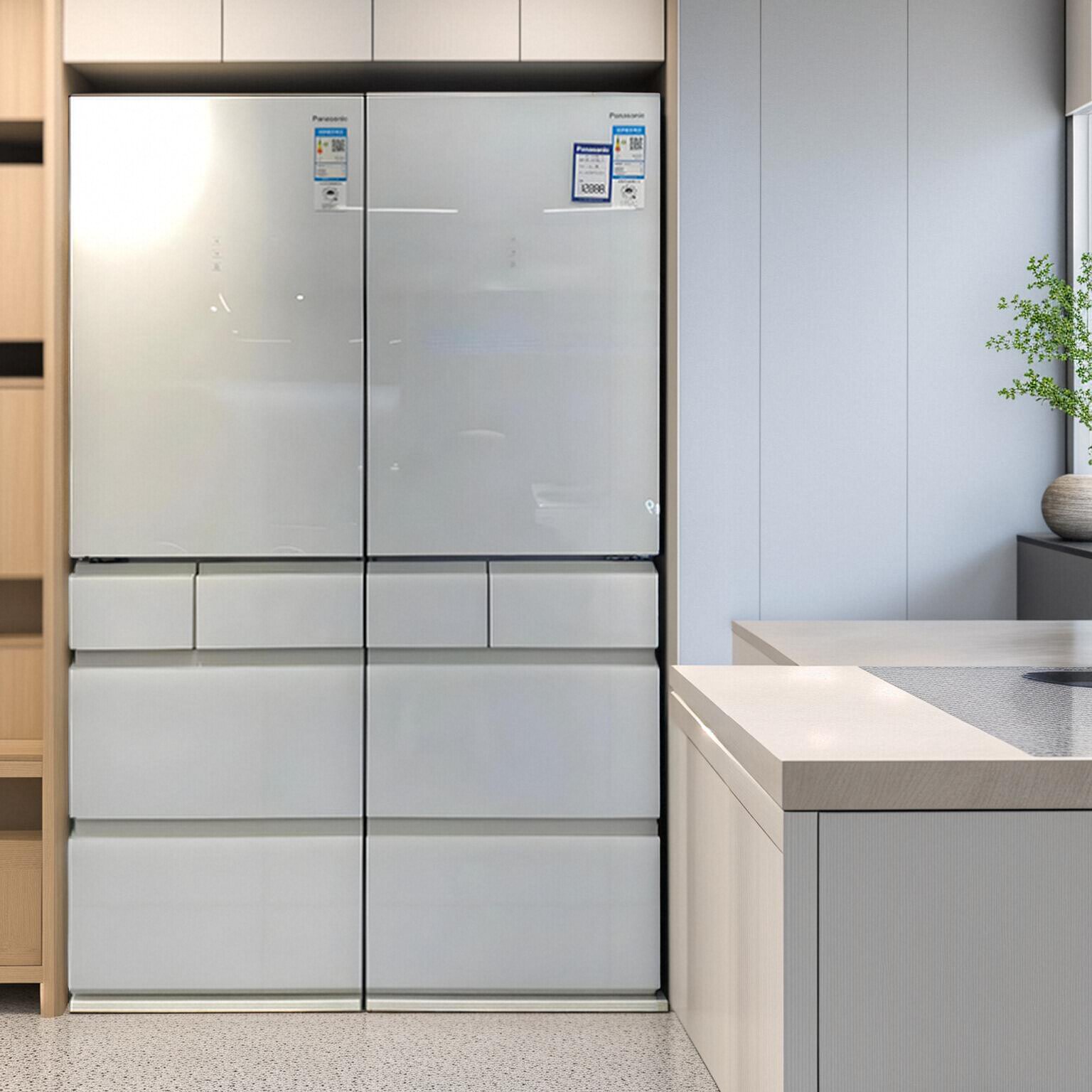 panasonic/松下nr-e412bg-w组合冰箱超薄零嵌入无霜冰箱387l