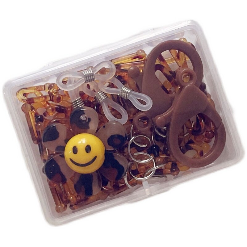 KOREAN INS SAME LEOPARD PRINT TRANSPARENT ACRYLIC MASK CHAIN DIY MATERIAL BAG MOBILE PHONE CHAIN GLASSES CHAIN EARPHONE CHAIN